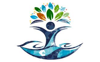 Tree of life person in symbol silhouette