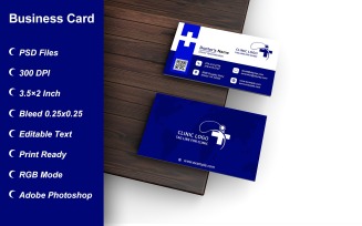 Business Card Template for Clinic - Doctor - Hospital - Customizable Designs - 613