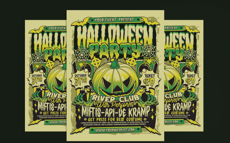 Halloween Party Flyer Poster Template Corporate Identity