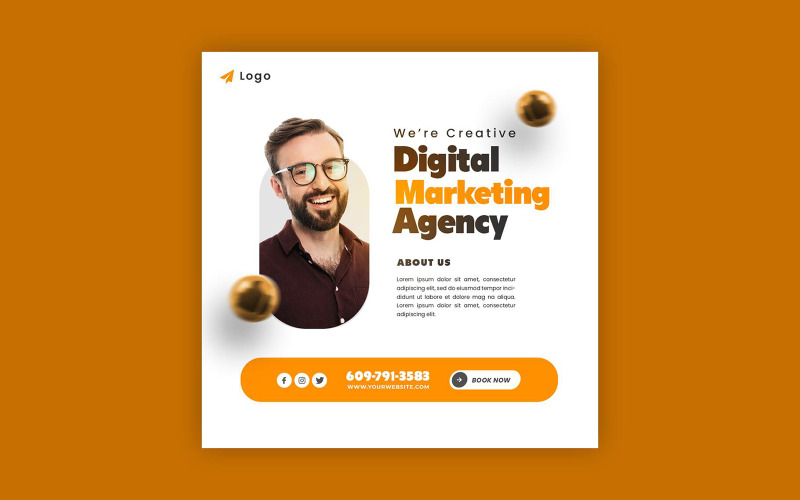 Marketing Agency Instagram Post Template 3 Social Media