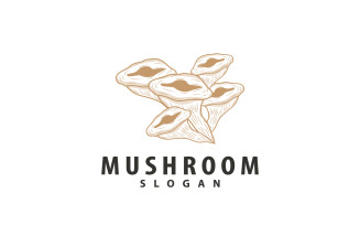 Mushroom Logo Simple Minimalist Plant Silhouette V1