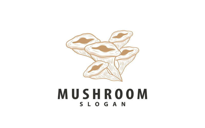 Mushroom Logo Simple Minimalist Plant Silhouette V1 Logo Template