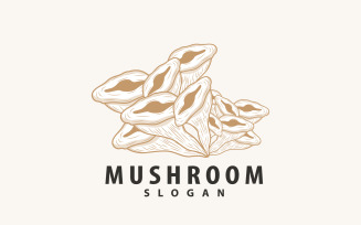 Mushroom Logo Simple Minimalist Plant Silhouette V3