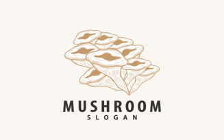 Mushroom Logo Simple Minimalist Plant Silhouette V4