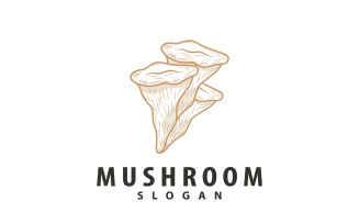Mushroom Logo Simple Minimalist Plant Silhouette V5