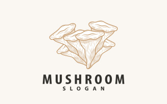 Mushroom Logo Simple Minimalist Plant Silhouette V6