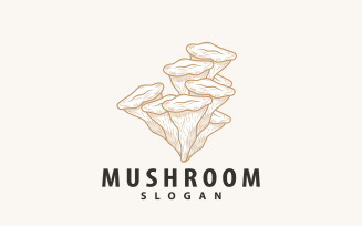 Mushroom Logo Simple Minimalist Plant Silhouette V7