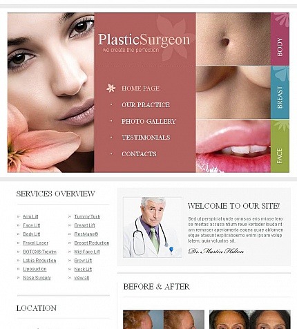 Plastic Surgery Premium Facebook HTML CMS Template Big Screenshot Plastic Surgery Facebook HTML CMS Template Facebook Screenshot