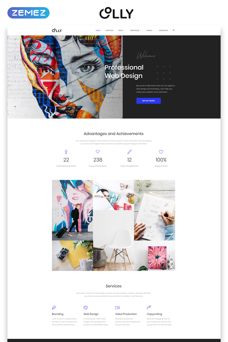 Reszponzív Olly - Advertising Agency Multipage HTML5 Weboldal sablon 44829