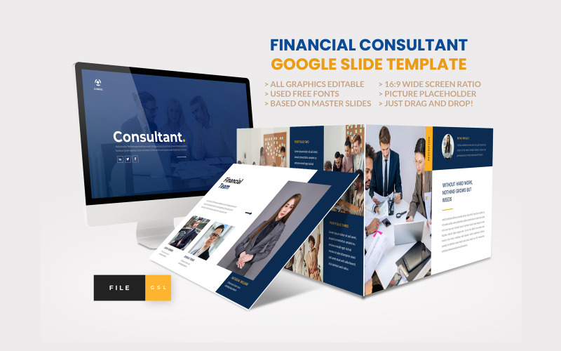Financial Planner Consultant Google Slide Template
