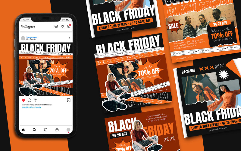 Black Friday Instagram Post Template 2 Social Media