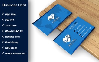 Business Card Template for Clinic - Doctor - Hospital - Customizable Designs - 625