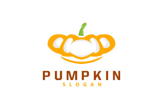 Premium Pumpkin Logo Halloween Fruit Design V3