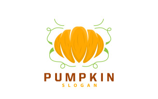Premium Pumpkin Logo Halloween Fruit Design V4
