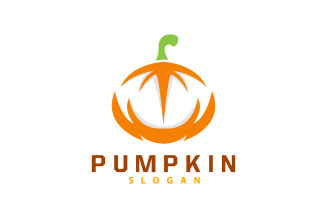 Premium Pumpkin Logo Halloween Fruit Design V6