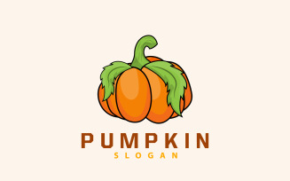 Premium Pumpkin Logo Halloween Fruit Design V8