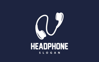Headphone Logo Music Listening Device Vector V10