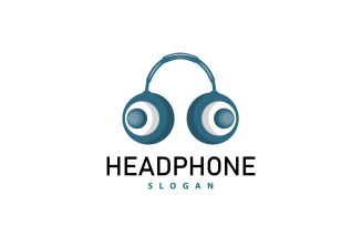 Headphone Logo Music Listening Device Vector V4