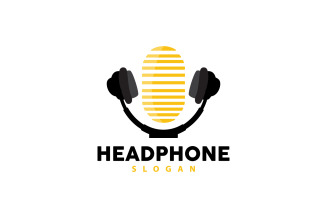 Headphone Logo Music Listening Device Vector V8