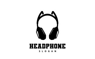 Headphone Logo Music Listening Device Vector V9