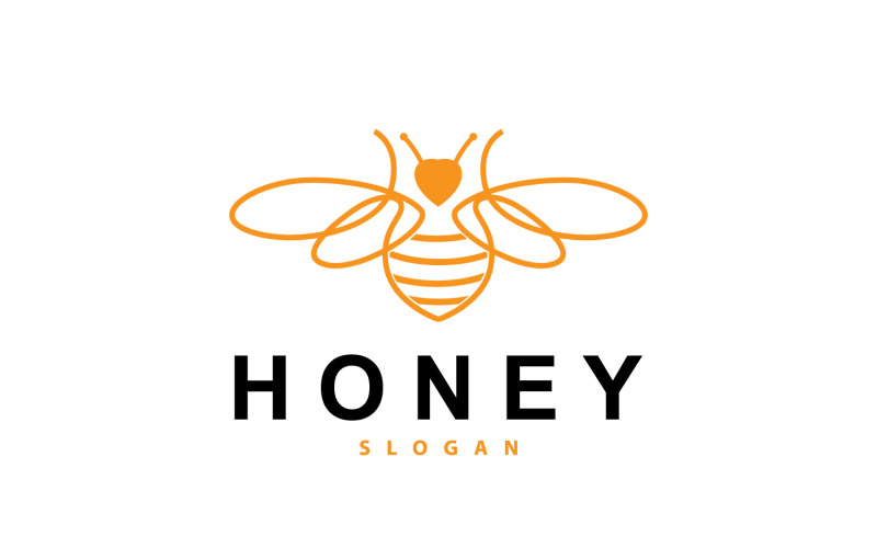 Honey Logo Honey Bee Animal Vector V8 Logo Template