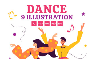 9 Dancer Performing Illustration