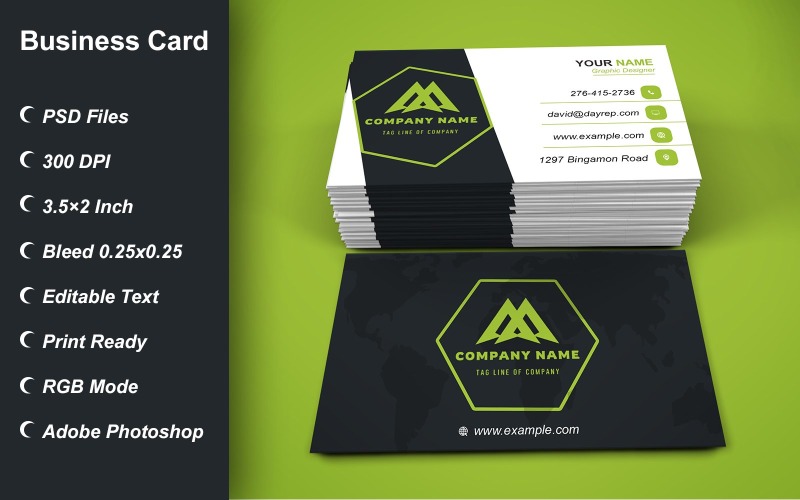 Business Card Template for Property - Dealers - Corporates - Customizable Designs - 636 Corporate Identity