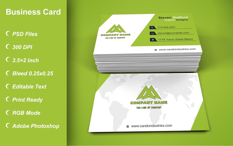 Business Card Template for Property - Dealers - Corporates - Customizable Designs - 639 Corporate Identity