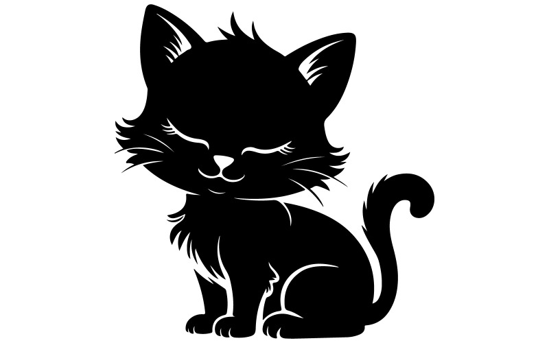 Cat silhouette art illustration Illustration