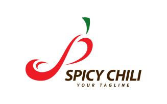 Chili logo vector Spicy food symbol template V3