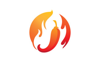 Chili logo vector Spicy food symbol template V6