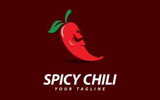 Chili logo vector Spicy food symbol template V7