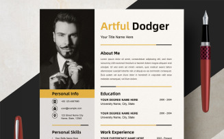 Professional Minimalist Resume Template Layout