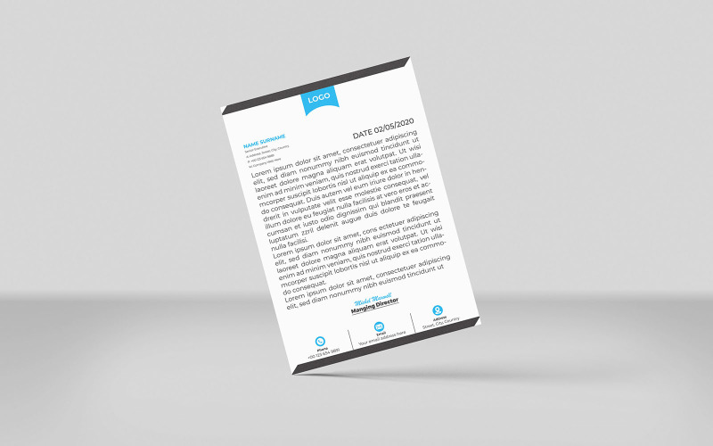 Advertising agency letterhead template Design Corporate Identity
