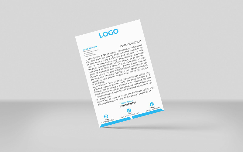 Clean and modern business letterhead template New Corporate Identity