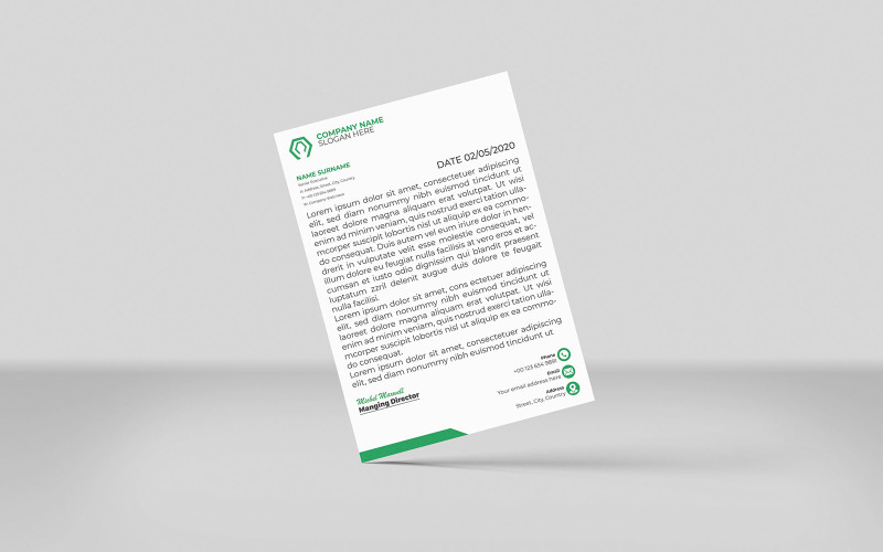 Modern and minimal business letterhead template Creative Design Corporate Identity