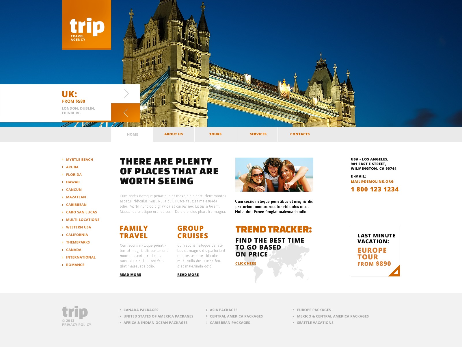 Modèle web adaptatif #44901 pour site d'agence de voyage