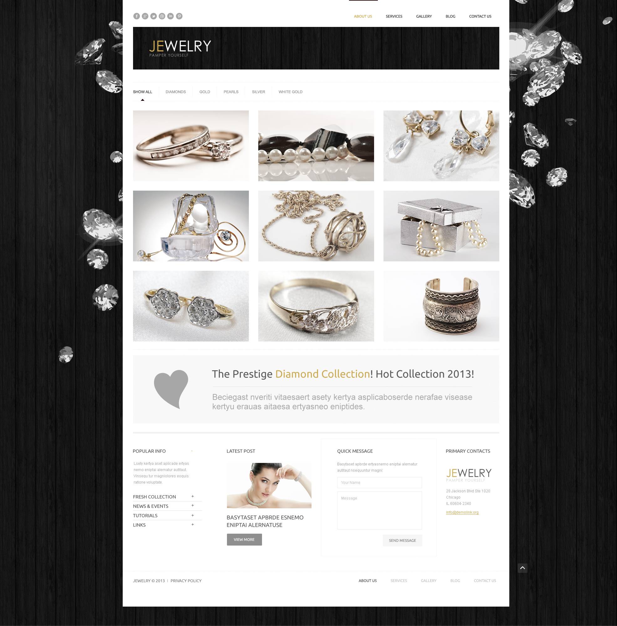 Responsive WordPress thema over Sieraden №44949 - screenshot