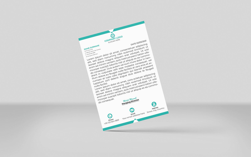 Creative Marketing Agency And Minimalist Letterhead Simple Design Corporate Identity