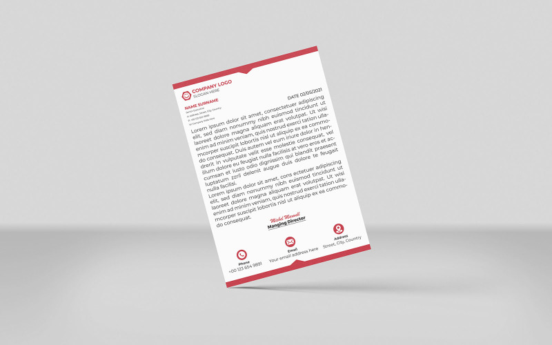 Creative Marketing Agency And Minimalist Letterhead Corporate Identity
