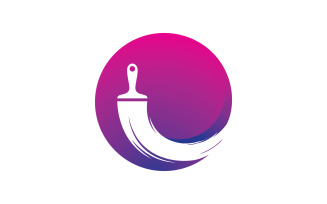 Paint logo full color luxury design style. Creative Brush concept V3