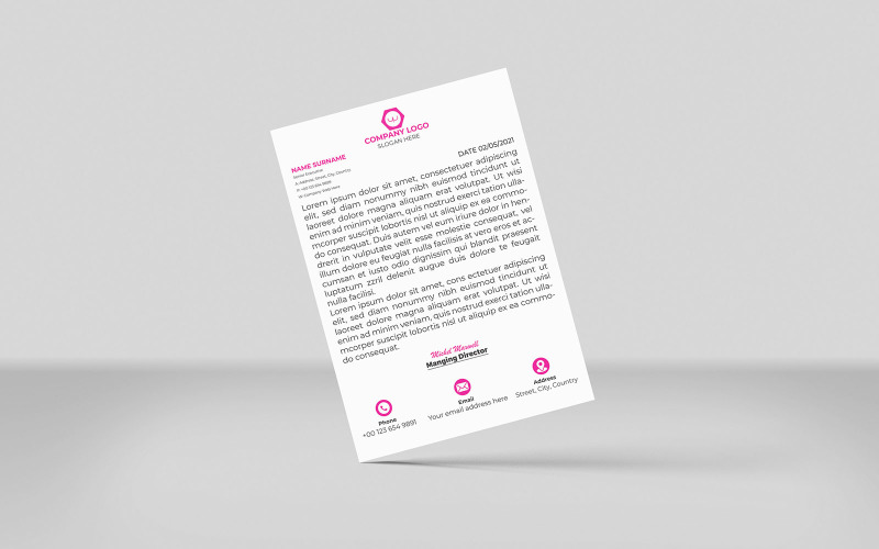 Professional Corporate Minimalist Simple Letterhead Corporate Identity