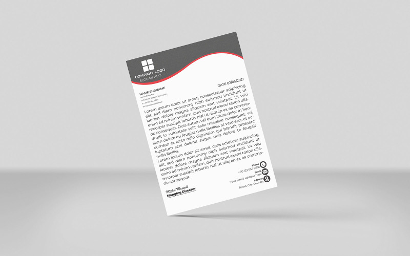 Creative Corporate Black Business Letterhead Corporate Identity