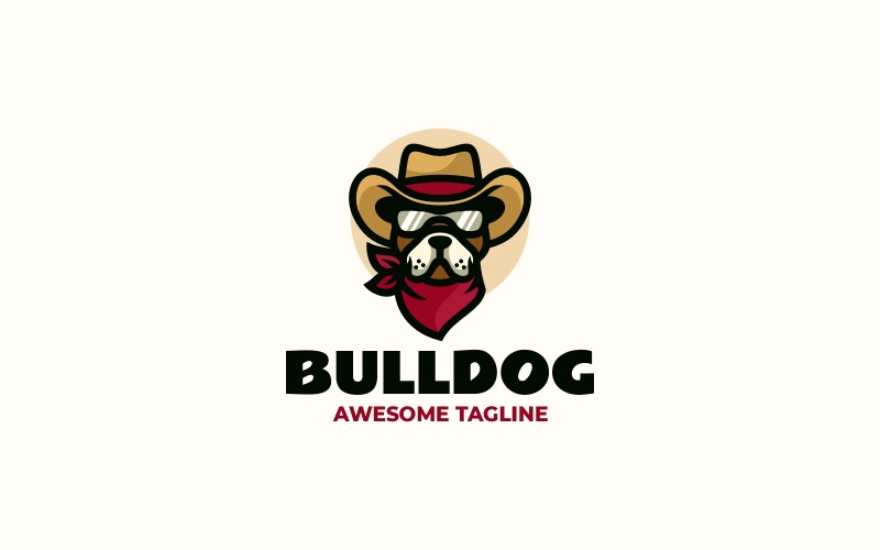 Bulldog Mascot Cartoon Logo 3 Logo Template