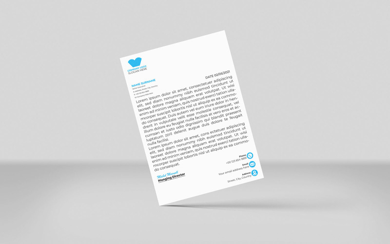 Clean letterhead business letterhead and corporate letterhead Corporate Identity