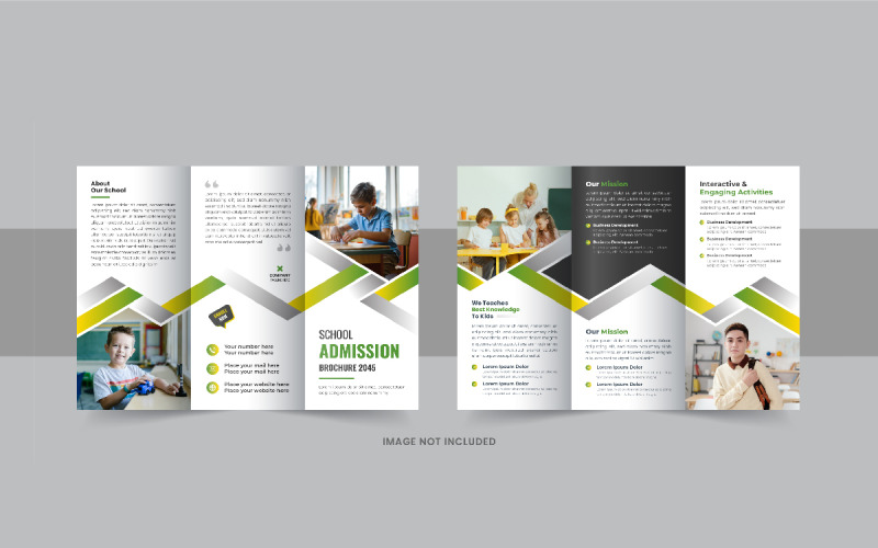 Kids school admission trifold brochure or International school trifold brochure design template Corporate Identity