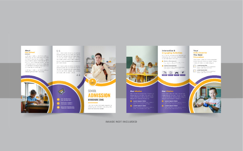 Kids school admission trifold brochure or International school trifold brochure design Corporate Identity