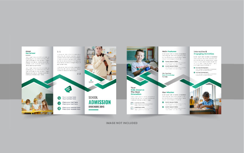 Kids school admission trifold brochure or International school trifold brochure template design Corporate Identity