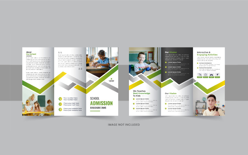 Kids school admission trifold brochure or International school trifold brochure template layout Corporate Identity