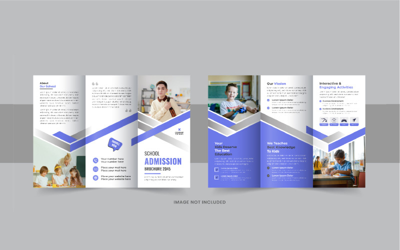 Kids school admission trifold brochure or International school trifold brochure template Corporate Identity